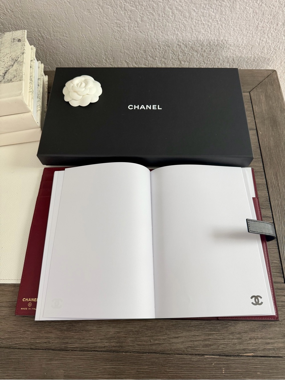 CHANEL large agenda cover Black Quilted Leather with notebooks Gold CC - Picture 2 of 8
